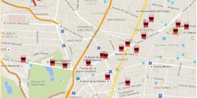 Turibus Ciutat de Mèxic mapa de rutes