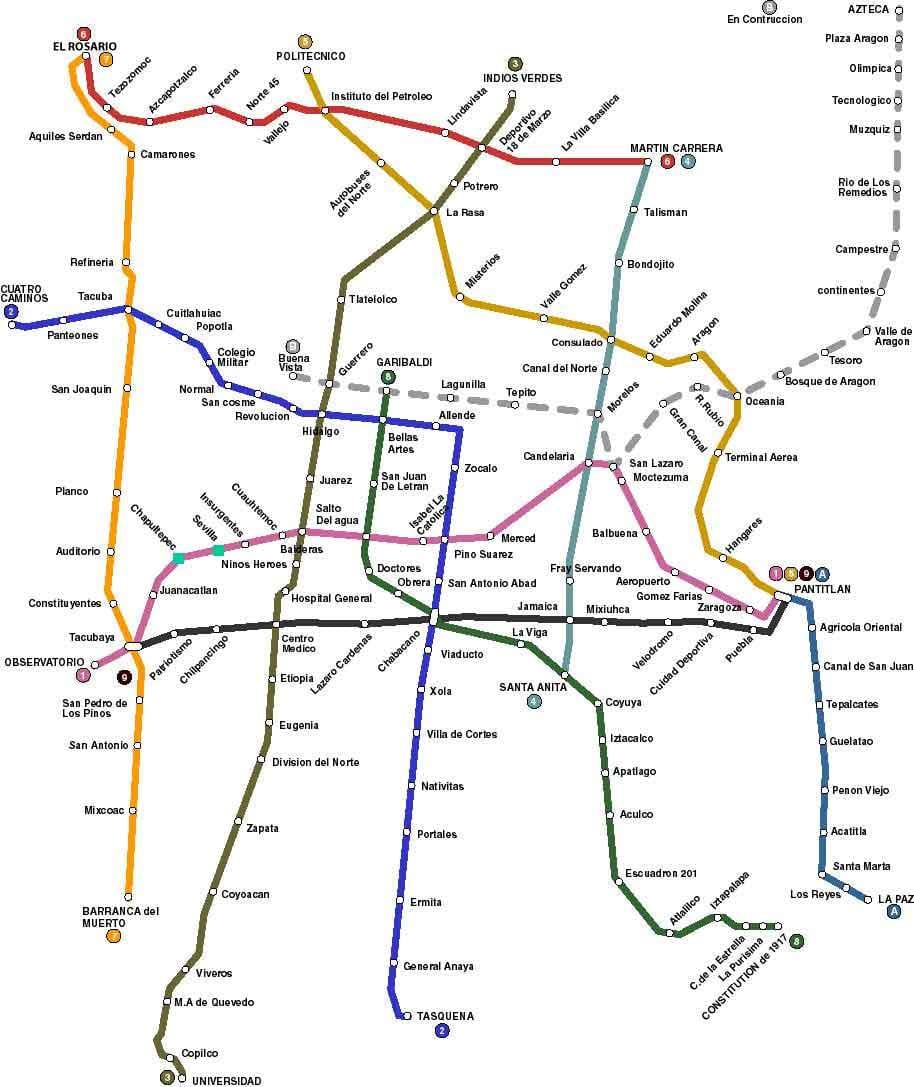mapa de la Ciutat de Mèxic bus