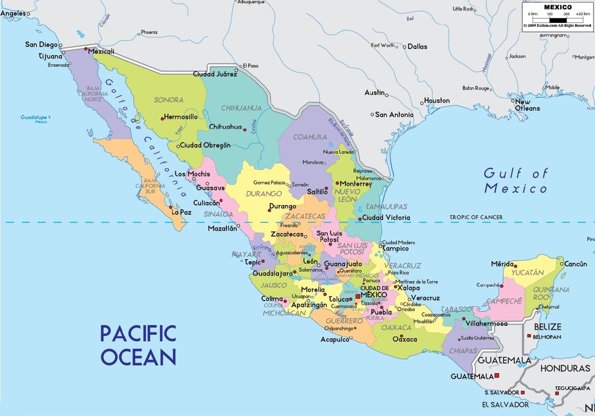 mapa de la Ciutat de Mèxic estat