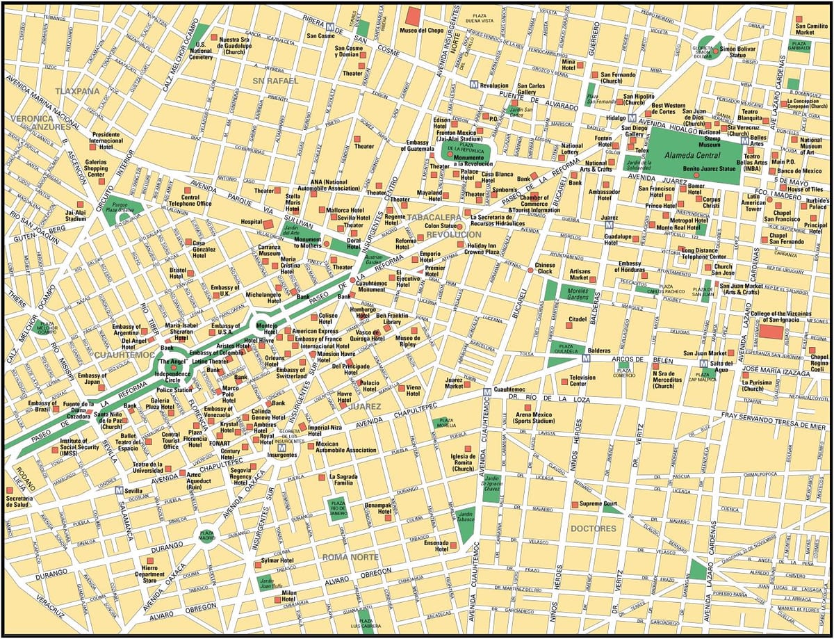 mapa de la Ciutat de Mèxic turisme