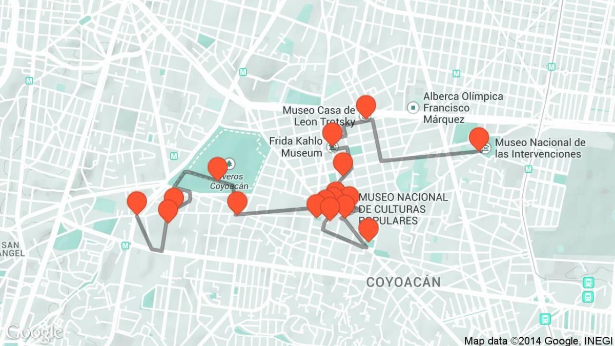 mapa de la Ciutat de Mèxic recorregut a peu