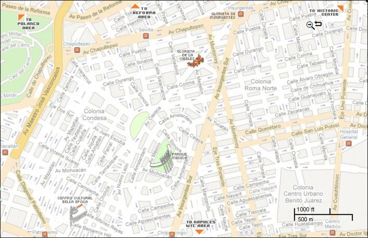 mapa de la condesa de Ciutat de Mèxic