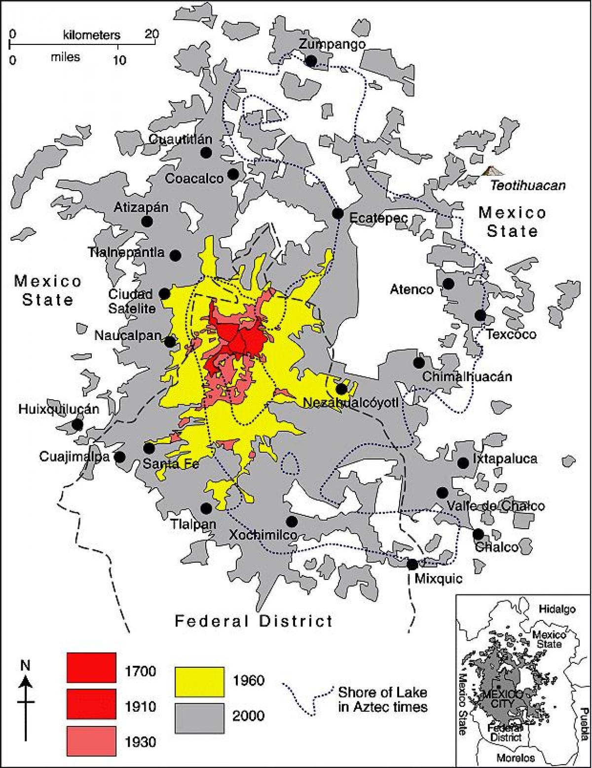 mapa del districte de Ciutat de Mèxic