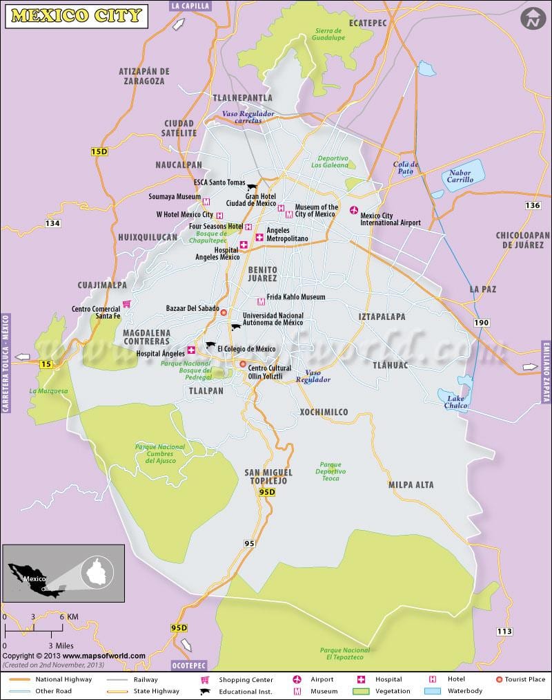 Ciutat de mèxic mapa de localització