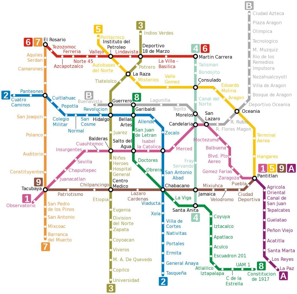 Ciutat de mèxic tub mapa