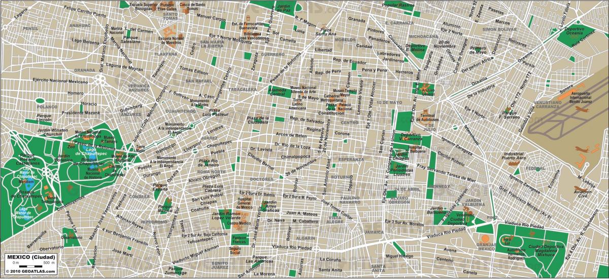 Ciutat de mèxic carrer mapa