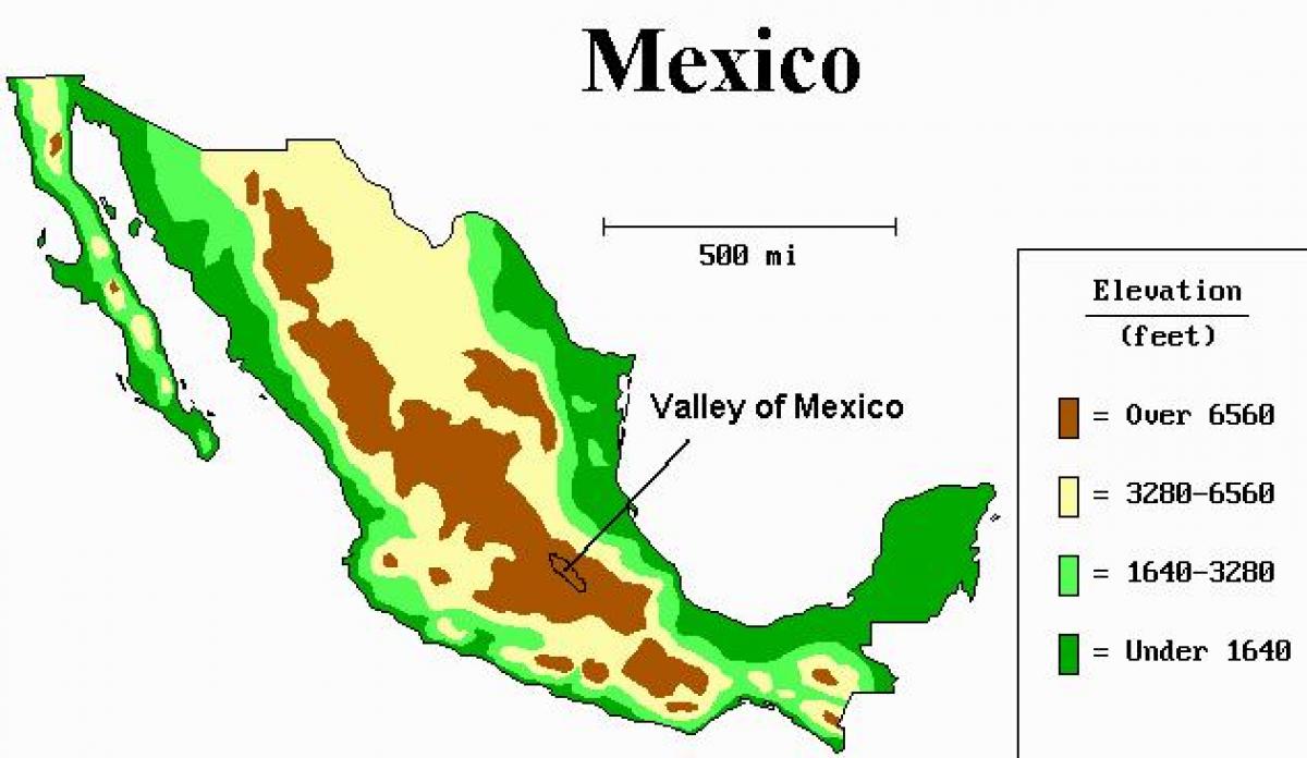 mapa de la vall de Mèxic
