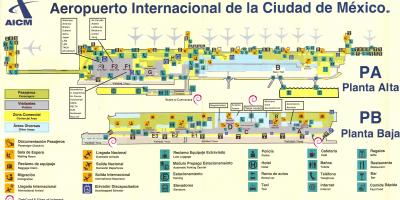 Ciutat de mèxic, a l'aeroport internacional mapa