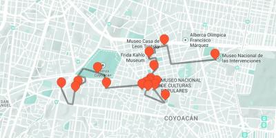 Mapa de la Ciutat de Mèxic recorregut a peu