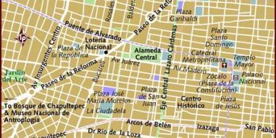 Centro historico Ciutat de Mèxic mapa