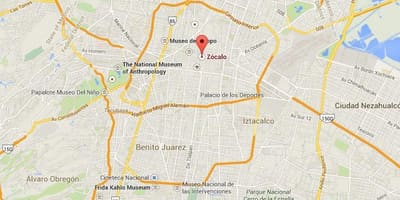 Zócalo a Ciutat de Mèxic mapa